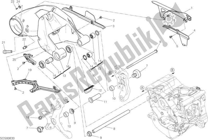 Wszystkie części do 28a - Wahacz Tylny Ducati Monster 1200 S 2020